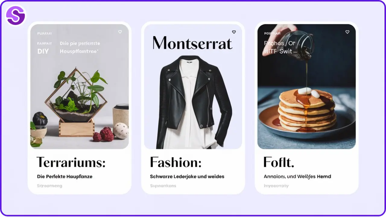 Beispiele für effektive Schriftarten in Pinterest-Pins