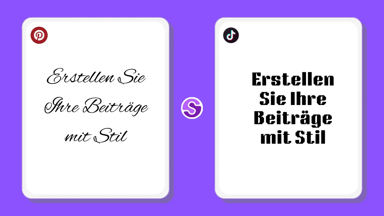 Vergleich kreativer Schriftarten auf Pinterest und TikTok